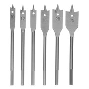 Набор сверл перовых по дереву, 10-12-16-18-20-25 мм, 6 шт, шестигранный хвостовик Сибртех 704155