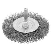 Щетка для дрели, 75 мм, плоская со шпилькой, витая проволока Сибртех 744487