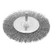 Щетка для дрели 100 мм, плоская со шпилькой, витая проволока Сибртех 744507