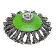 Щетка для УШМ, 100 мм, М14, "тарелка", крученая металлическая проволока Сибртех 746097