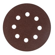 Круг абразивный на ворсовой подложке под "липучку", перфорированный, P 80, 125 мм, 5 шт Сибртех 738047