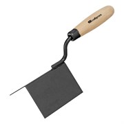 Кельма угловая, 110 х 75 х 75 мм, стальная, для внешних углов, буковая ручка Сибртех 86313