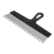 Шпатель из нержавеющей стали, 350 мм, зуб 10 х 10 мм, пластмассовая ручка Сибртех 85507