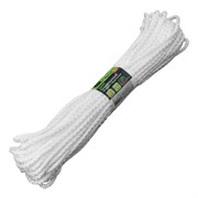 Шнур вязаный полипропиленовый с серд. белый, 5 мм, L 20 м , Сибртех 93958