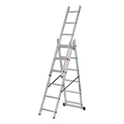 Лестница, 3 х 6 ступеней, алюминиевая, трехсекционная, Сибртех 97816