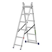 Лестница, 2 х 6 ступеней, алюминиевая, двухсекционная, Сибртех 97906