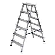 Стремянка двусторонняя 6 ступеней, алюминиевая, Сибртех 97926