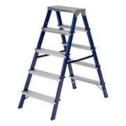 Стремянка двусторонняя 5 ступеней, стальная, Сибртех 97935
