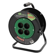 Удлинитель силовой 30 м, 10А, тип УХ10, ПВС, на кабельной катушке, 4 розетки без заземления Сибртех 95843