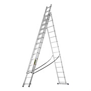 Лестница, 3 х 14 ступеней, алюминиевая, трехсекционная, Сибртех 97824