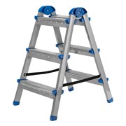 Стремянка двухсторонняя 3 ступени, сталь профиль, стальные ступени, Сибртех 97983