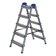 Стремянка двухсторонняя 5 ступеней, сталь профиль, стальные ступени, Сибртех 97985