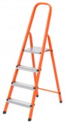 Стремянка, 4 ступени, стальной профиль, ступени сталь, оранжевая, Сибртех 97964