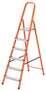 Стремянка, 6 ступеней, стальной профиль, ступени сталь, оранжевая, Сибртех 97966