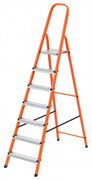 Стремянка, 7 ступеней, стальной профиль, ступени сталь, оранжевая, Сибртех 97967