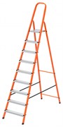 Стремянка, 9 ступеней, стальной профиль, ступени сталь, оранжевая, Сибртех 97969