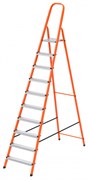 Стремянка, 10 ступеней, стальной профиль, ступени сталь, оранжевая, Сибртех 97973
