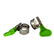 Хомуты металлические, червячные 10-16 мм, ширина 12 мм, W4, с ключом, 2 шт Сибртех 476483