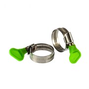 Хомуты металлические, червячные 20-35 мм, ширина 12 мм, W4, с ключом, 2 шт Сибртех 476523