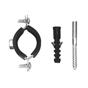 Хомут сантехнический для труб 32-36 (1") с резиновым уплотнением, шпилькой и дюбелем, 1 шт, Сибртех 481663