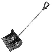 Лопата для уборки снега пластиковая, 500x330x1315 мм, алюминиевый черенок, Сибртех 61633