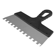 Шпатель из нержавеющей стали, 250 мм, зуб 10 х 10 мм, пластмассовая ручка Sparta 85129