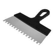 Шпатель из нержавеющей стали, 250 мм, зуб 8 х 8 мм, пластмассовая ручка Sparta 85143