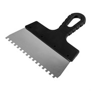 Шпатель из нержавеющей стали, 200 мм, зуб 6 х 6 мм, пластмассовая ручка Sparta 85158