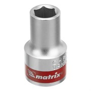 Головка торцевая, 10 мм, шестигранная, CrV, под квадрат 1/2, хромированная Matrix 13110