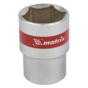 Головка торцевая, 21 мм, шестигранная, CrV, под квадрат 1/2, хромированная Matrix 13121