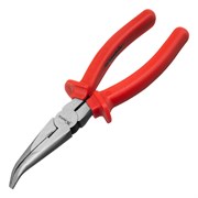 Длинногубцы изогнутые Econom, 200 мм, шлифованные, пластмассовые рукоятки Matrix 17496