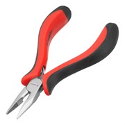 Длинногубцы прямые Mini, 130 мм, никелированные, авторазжим, двухкомпонентные рукоятки Matrix 17810