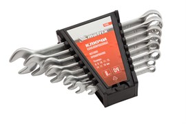 Набор ключей комбинированных, 6-19 мм, 8 шт, CrV, матовый хром Matrix 15408