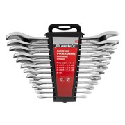 Набор ключей рожковых 12 шт, (6-32мм) CrV, EllipticaL зеркальное хромирование Matrix 15242