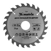 Пильный диск по дереву, 160 х 32 мм, 24 зуба Matrix Professional 73249