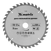 Пильный диск по дереву, 250 х 32 мм, 36 зубьев, кольцо 30/32 Matrix Professional 73298