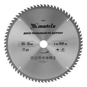 Пильный диск по дереву, 305 х 30 мм, 72 зуба Matrix Professional 73283