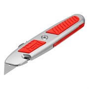 Нож, 19 мм, выдвижное трапециевидное лезвие, отделение для лезвий, метал. корпус Matrix 78967