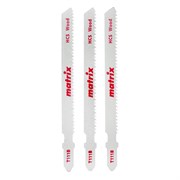 Полотна для электролобзика  по дереву, 3 шт, T111B, 75 x 2 мм, HCS Matrix 78225