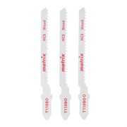 Полотна для электролобзика  по дереву, 3 шт, T119BO, 50 x 2 мм, HCS, фигур. рез Matrix 78227