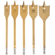 Набор сверл перовых по дереву, 16-20-22-25-32 мм, 5 шт, пластиковый кейс, Matrix 70443