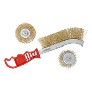 Набор щеток для дрели, 3 шт, 1 плоская, 65 мм, 50 мм "чашка", ручная металлическая Matrix 74484