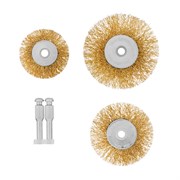 Набор щеток для дрели, 3 шт, 3 плоские, 50-63-75 мм, со шпильками, металлические Matrix 74490