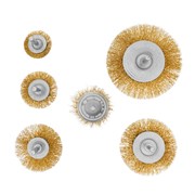 Набор щеток для дрели, 6 шт, 5 плоских 40-50-65-75-100 мм + 1 "чашка" 50 мм, со шпильками Matrix 74496