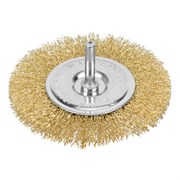 Щетка для дрели 100 мм, плоская со шпилькой, латунированная витая проволока Matrix 74450