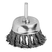Щетка для дрели, 65 мм, "чашка" со шпилькой, крученая металлическая проволока Matrix 74468