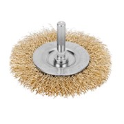 Щетка для дрели, 75 мм, плоская со шпилькой, латунированная витая проволока Matrix 74448