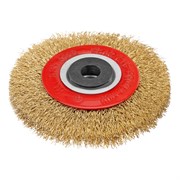 Щетка для точила, 100 мм, посадка 20 мм, плоская, латунир. витая проволока Matrix 74658