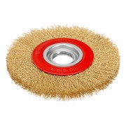 Щетка для точила, 175 мм, посадка 32 мм, плоская, латунированная витая проволока Matrix 74661