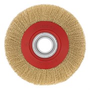 Щетка для точила, 200 мм, посадка 32 мм, плоская, латунированная витая проволока Matrix 74662